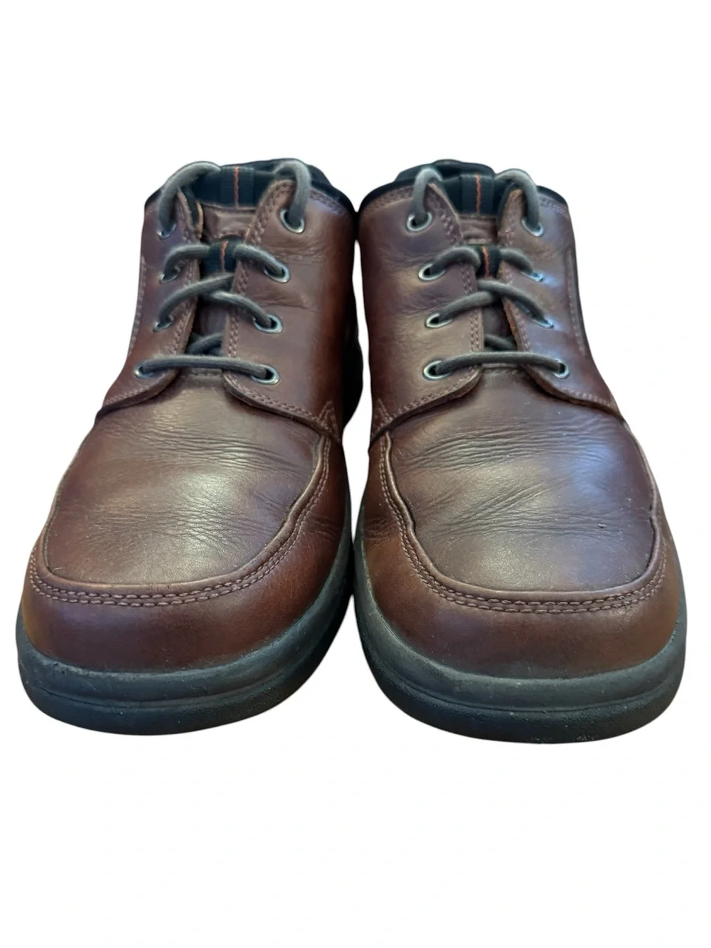 Clarks Travel Trek Men’s 10 Brown Leather Walking Comfort Oxford Shoes